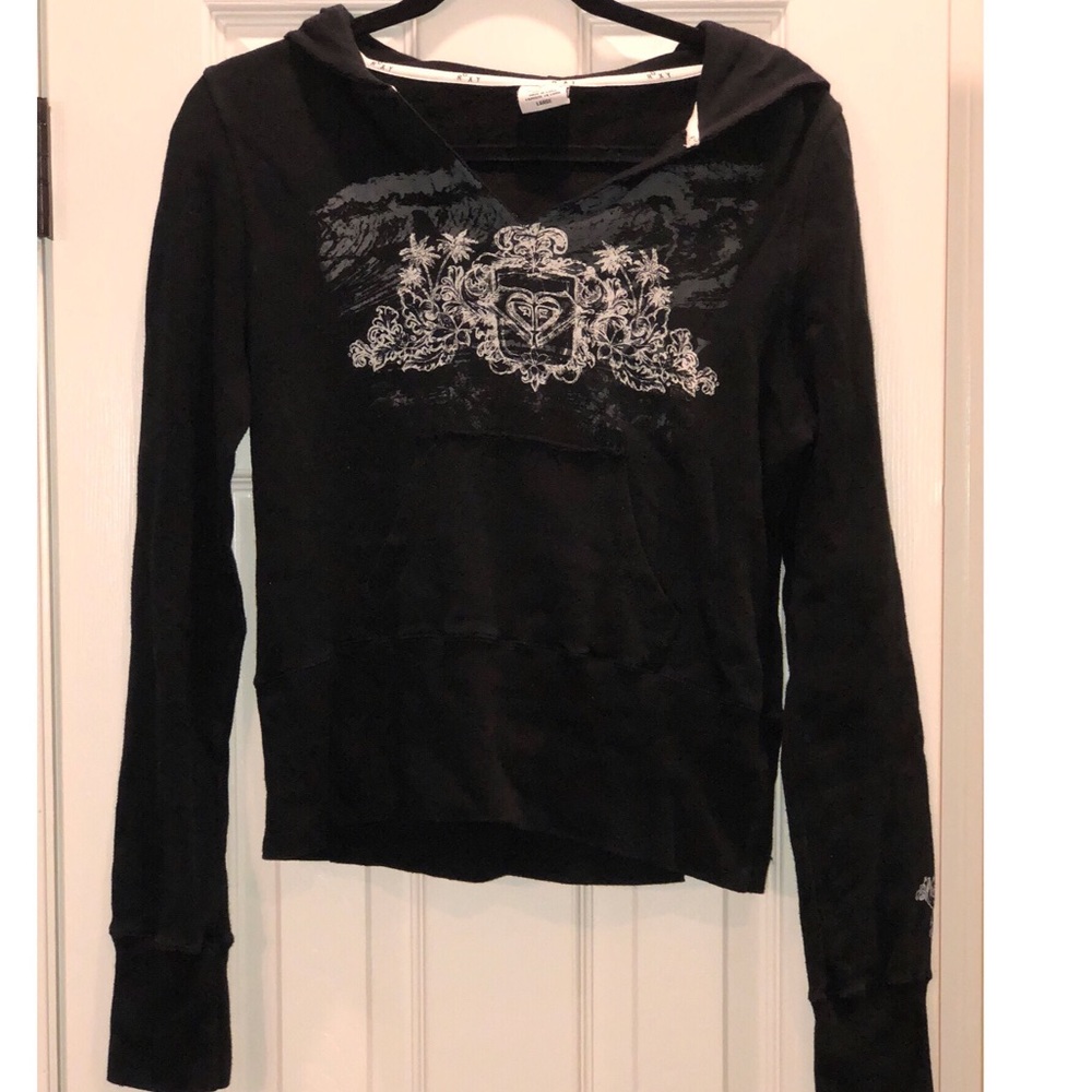 Vintage Roxy pullover sweatshirt black hoodie